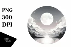 Digital Painting, Simple MOON | Tshirt|Tumbler|Mug|Clipart Product Image 3