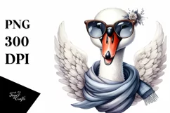Detailed Swan Watercolor Clipart Product Image 1