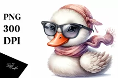 Detailed Swan Watercolor Clipart Product Image 1