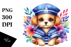 Vibrant Puppy in Sailor Suit PNG Product Image 1