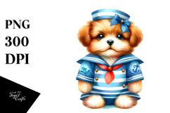 Vibrant Puppy in Sailor Suit PNG Product Image 1