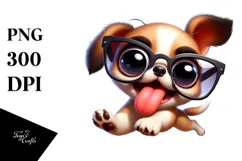 Exaggerated Cartoon Puppy PNG Product Image 1