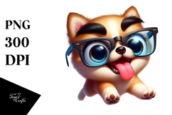 Dramatic Cartoon Puppy PNG Product Image 1
