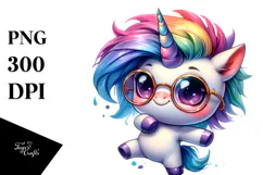 Funny Baby Unicorn PNG Product Image 1