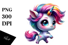 Funny Baby Unicorn PNG Product Image 1