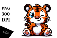 Cute Cartoon Tiger, Transparent PNG Product Image 1