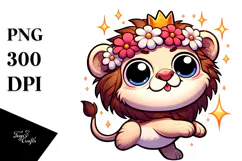 Ridiculously Cute Cartoon Lion PNG Product Image 1