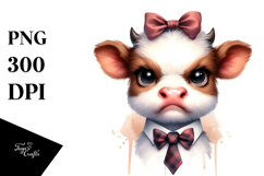 Contempt Baby Cow with Bow and Tie, Transparent PNG Product Image 1