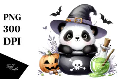 Cute Halloween Baby Panda PNG Product Image 1