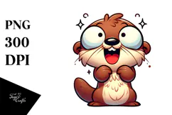 Goofy Otter with Sunglasses, Transparent PNG Product Image 1