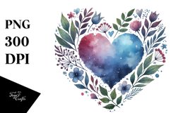 Washed Watercolor Heart, Diamond Texture PNG Product Image 1