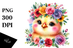 Cute Chicken with Flower Crown, 20 oz Tumbler Product Image 1