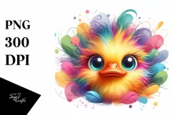 Colorful Cute Baby Duck Clipart Product Image 1