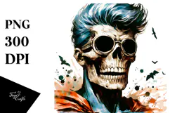 Superhero Skull with Hair, Transparent PNG Product Image 1