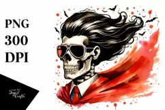 Superhero Skull with Hair, Transparent PNG Product Image 1