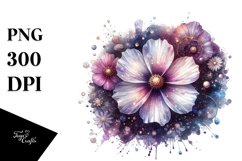 Shiny Cosmos Watercolor Splash Clipart Product Image 3