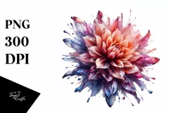 Abstract Dahlia Watercolor Splash | Sublimation Clipart Product Image 3
