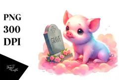 Cute Pig in Style | Watercolor Clipart Product Image 1