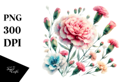 Colorful Small Carnation | Clipart Product Image 1