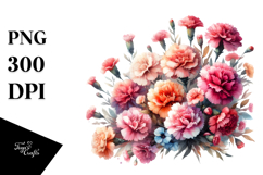 Colorful Small Carnation | Clipart Product Image 1
