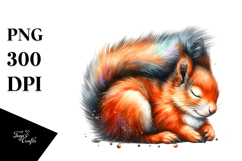 Squirrel Sleeping PNG Product Image 1