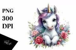 Detailed Baby Unicorn, PNG Product Image 3