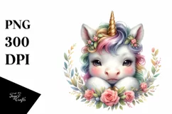 Detailed Baby Unicorn, PNG Product Image 1
