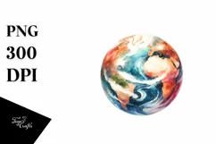 Simple Colorful Vintage Planet | Summer Clipart Product Image 1