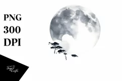 Washed Watercollor Moon | Tshirt|Tumbler|Mug|Clipart Product Image 3