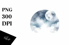 Washed Watercollor Moon | Tshirt|Tumbler|Mug|Clipart Product Image 3