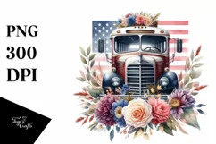 USA Flag Vintage Bus Clipart Product Image 3