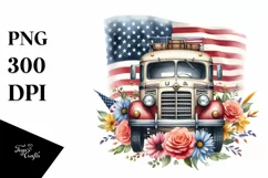 USA Flag Vintage Bus Clipart Product Image 3