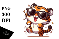 Goofy Tiger with Sunglasses, High-Res PNG Product Image 1
