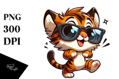 Goofy Tiger with Sunglasses, High-Res PNG Product Image 1