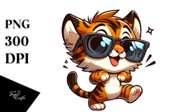 Goofy Tiger with Sunglasses, High-Res PNG Product Image 1