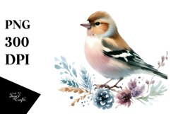 Simple Watercolor Finch Clipart Product Image 3