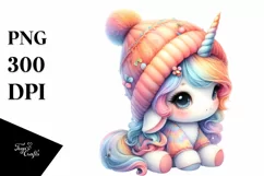 Cute Baby Unicorn With Hat | Sublimation | Clipart Product Image 3