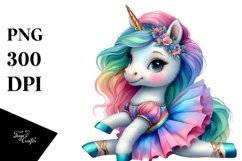 Colorful Baby Unicorn Modern Dancer&#039;s Outfit PNG Product Image 1