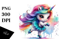 Colorful Baby Unicorn Modern Dancer&#039;s Outfit PNG Product Image 3