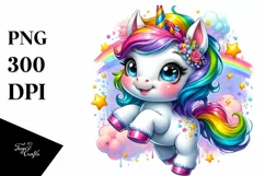 Funny Baby Unicorn Drawing PNG Product Image 1