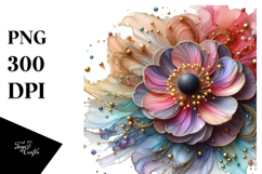 Colorful Anemone Frame PNG Product Image 1