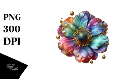 Colorful Anemone Frame PNG Product Image 1