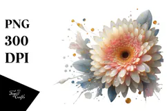 Vibrant Gerbera with Golden Insertions, PNG Product Image 1