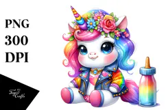 Vibrant Baby Unicorn PNG Product Image 1