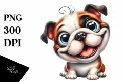 Crazy Bulldog Smiling | Sublimation | Clipart Product Image 1