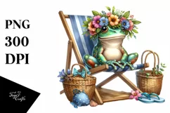 Young Frog, Wreath of Flowers | Clipart Product Image 3