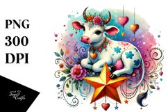 Adorned Cow Star PNG Product Image 1