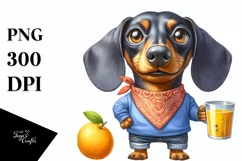 Funny Dachshund Bandana Caricature-like | Sublimation | Product Image 1