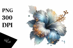 Abstract Shiny Hibiscus Golden | Clipart Product Image 3