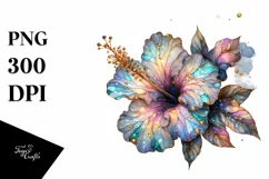 Abstract Shiny Hibiscus Golden | Clipart Product Image 3